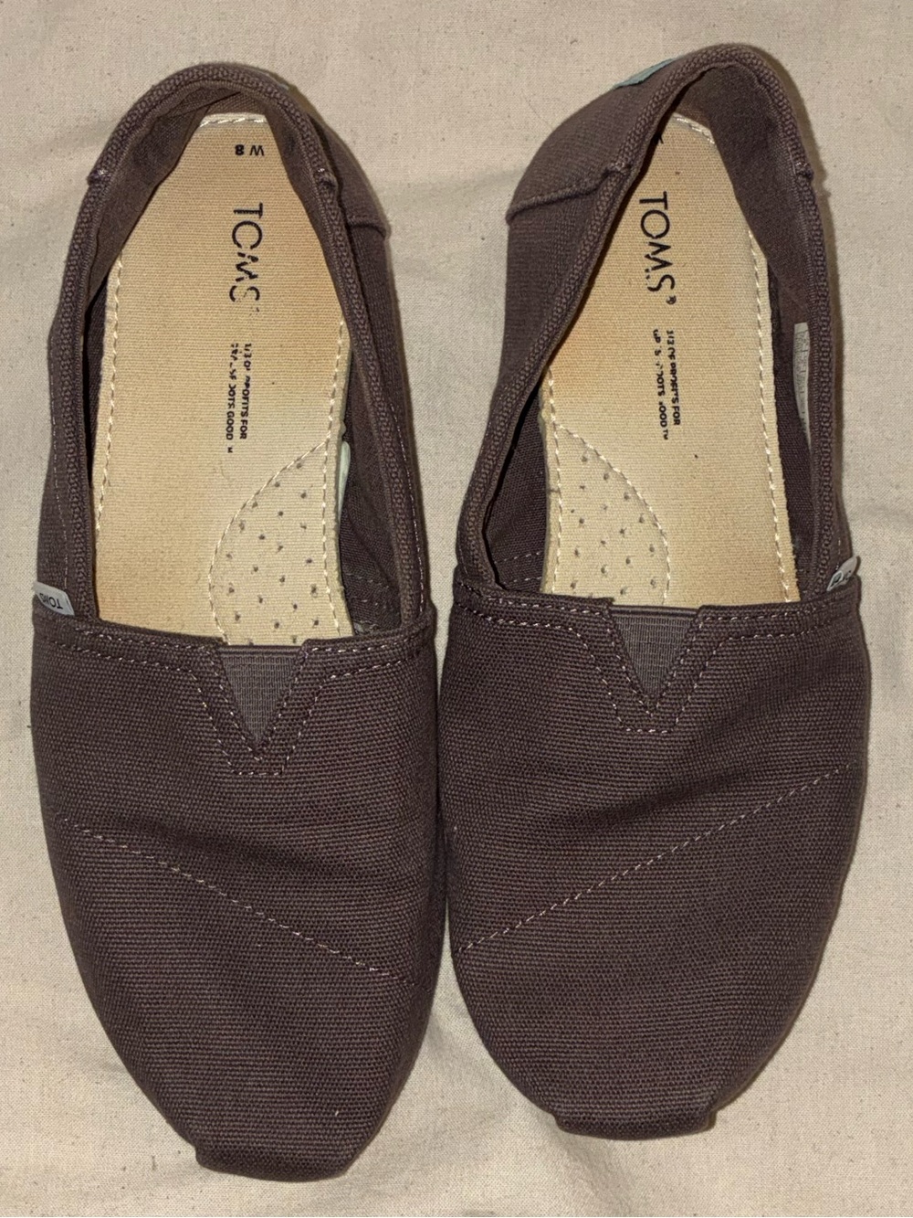 Toms Brown Canvas Classic Slip-On Shoes